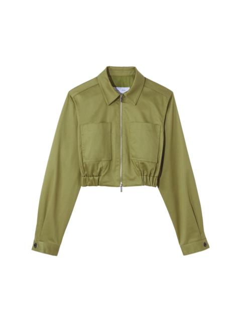 cropped zipped bomber jacket