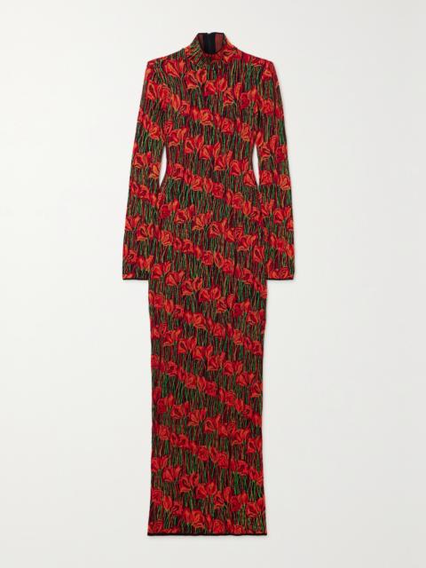 PUCCI Open-back Jacquard-knit Turtleneck Maxi Dress