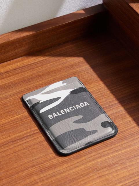 BALENCIAGA Camouflage-Print Full-Grain Leather Magnetic Cardholder