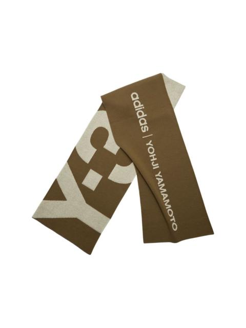 Y-3 logo-print ribbed scarf