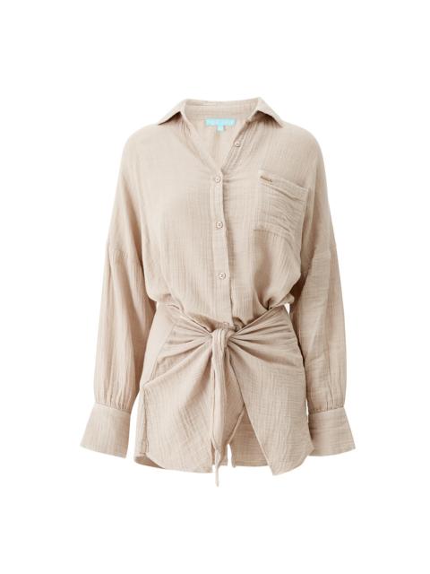 MELISSA ODABASH SARA BEIGE DRESS