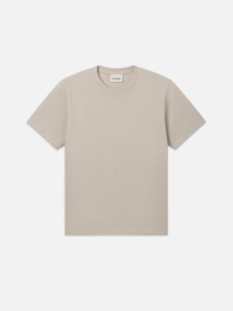 FRAME Boxy Textured Tee in Off White