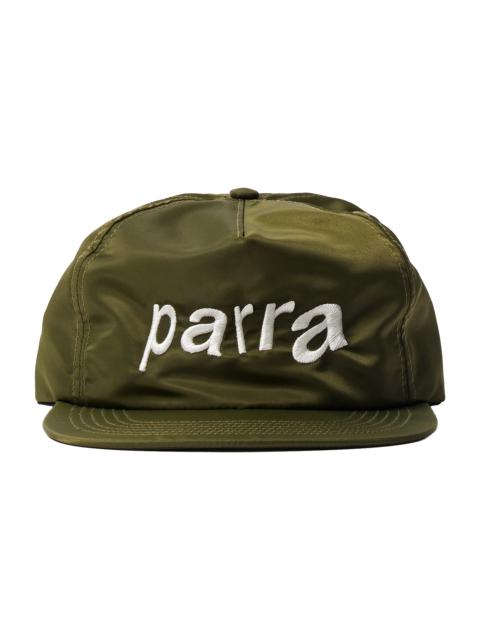 by Parra Distorted 90's Memory 6 Panel Satin Snapback Hat "Olive" 56293