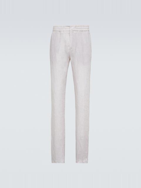 Loro Piana Gadd straight linen pants