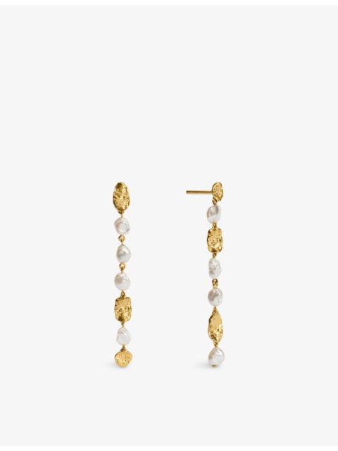 MONICA VINADER Capri Pearl 18ct Yellow Gold Vermeil Drop Earrings