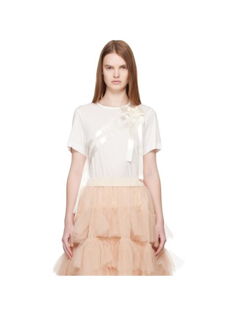 Simone Rocha White Bow Sash Easy T-shirt