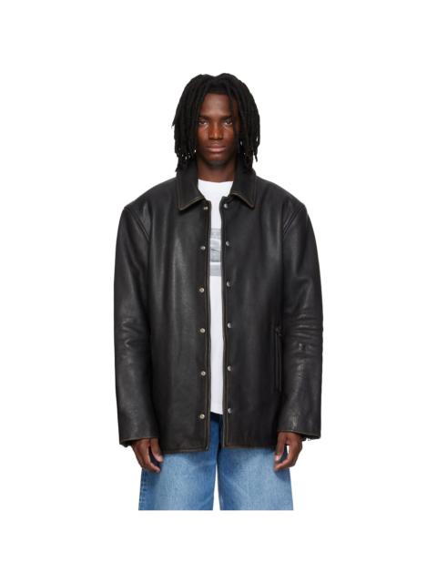 Alexander Wang Black Snap Front Leather Jacket