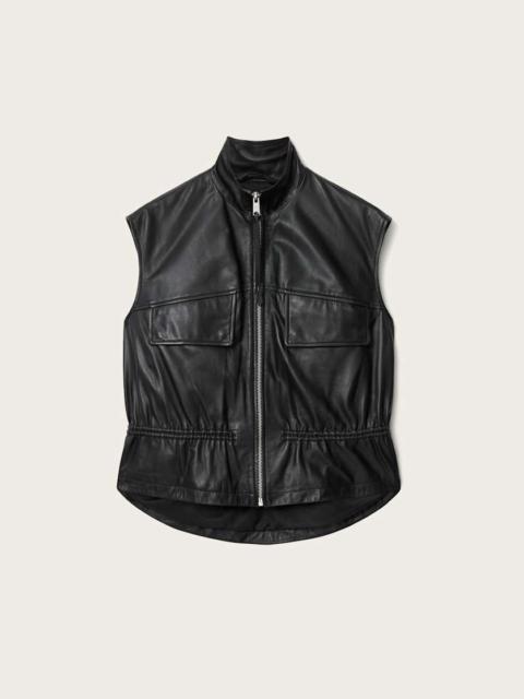 ALLSAINTS FLOR RELAXED FIT LEATHER GILET