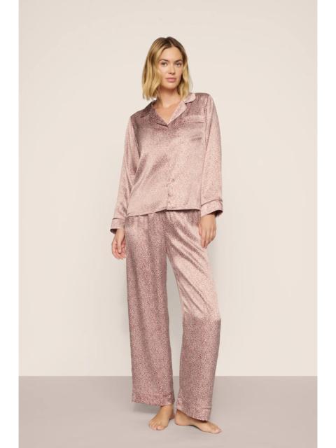 eberjey Inez Washable Silk Printed Long PJ Set