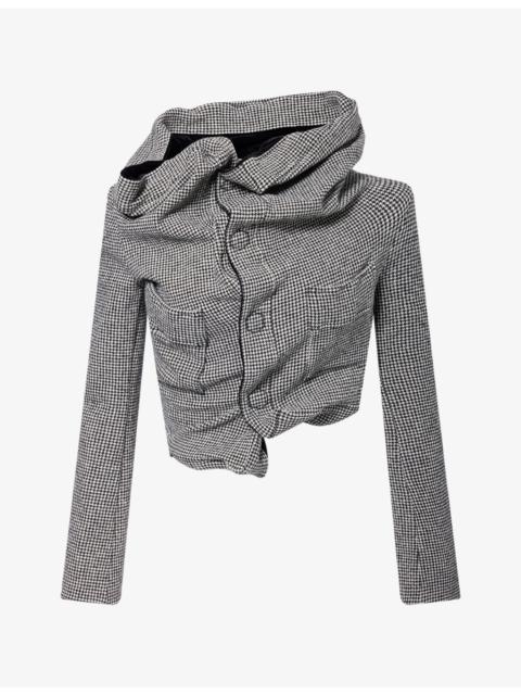 Junya Watanabe Asymmetric Cropped Wool-Blend Jacket