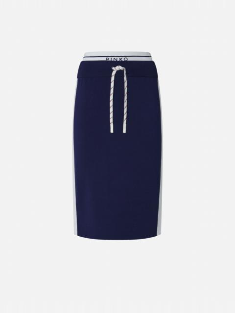 PINKO FLEECE PENCIL SKIRT WITH SIDE BAND DETAIL