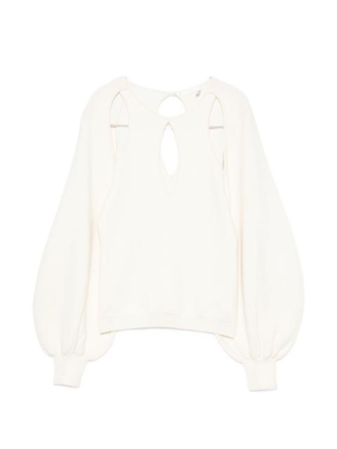 Chloé cut-out puff-sleeve sweater