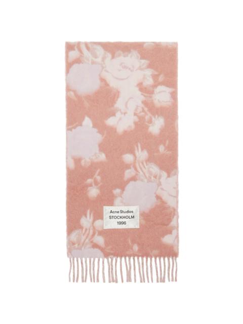 Acne Studios Pink Fringed Wool Scarf