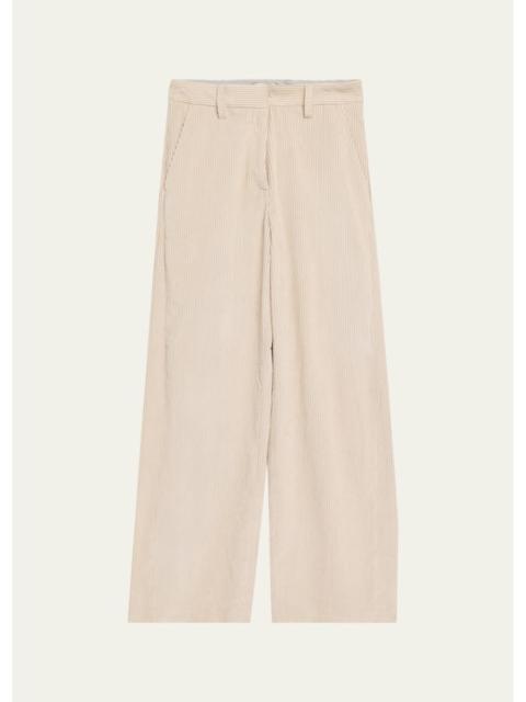 Brunello Cucinelli Cotton Corduroy Wide-Leg Trousers