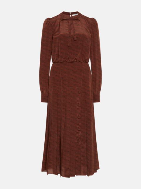 Alessandra Rich SMALL LEOPARD PRINT PLEATED DRESS
