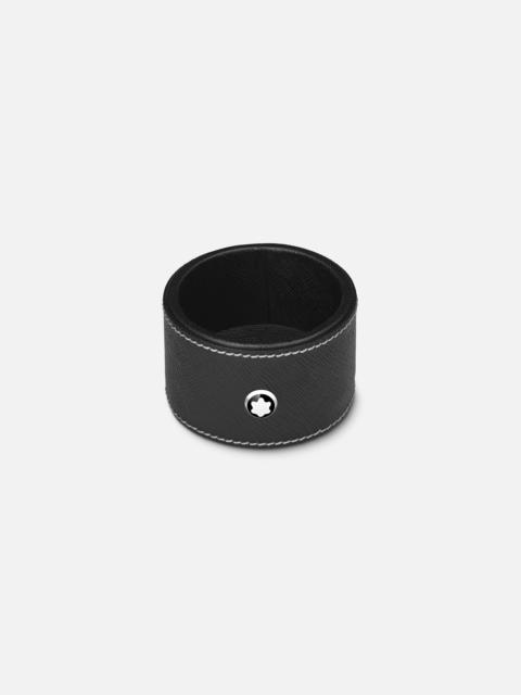 Montblanc Round desk tray in black leather (Small)
