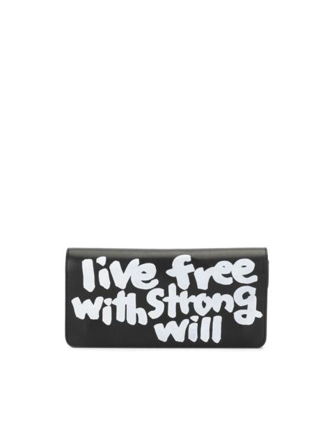 Comme Des Garçons slogan-print leather wallet