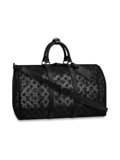 Louis Vuitton Louis Vuitton Keepall Bandouliere Monogram Mesh 50 Black