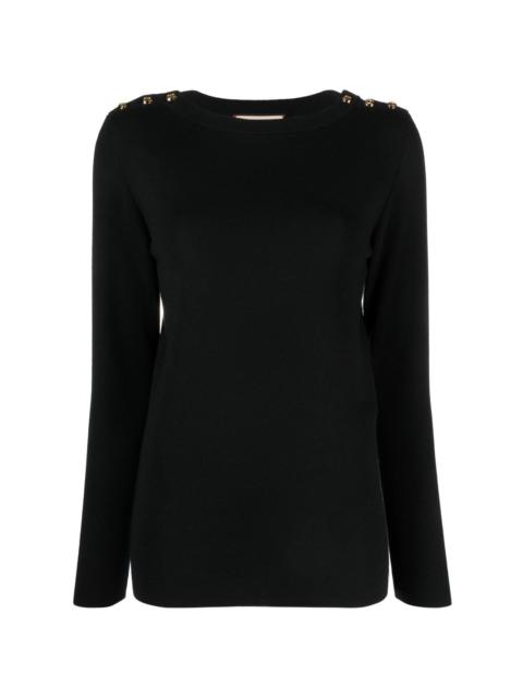 GUCCI knitted buttoned-shoulder jumper