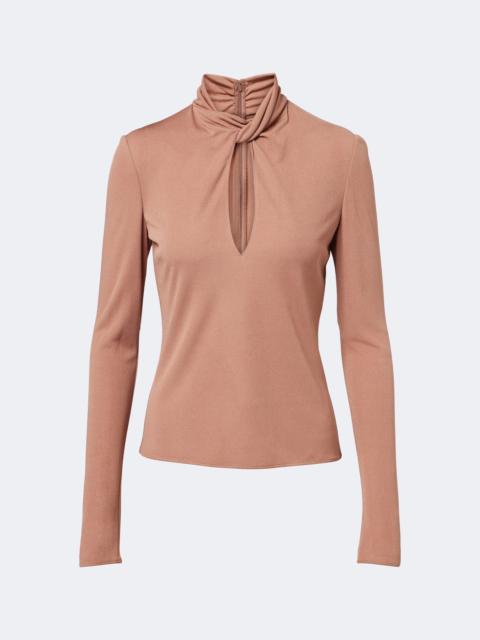 Valentino Cutout jersey crêpe top