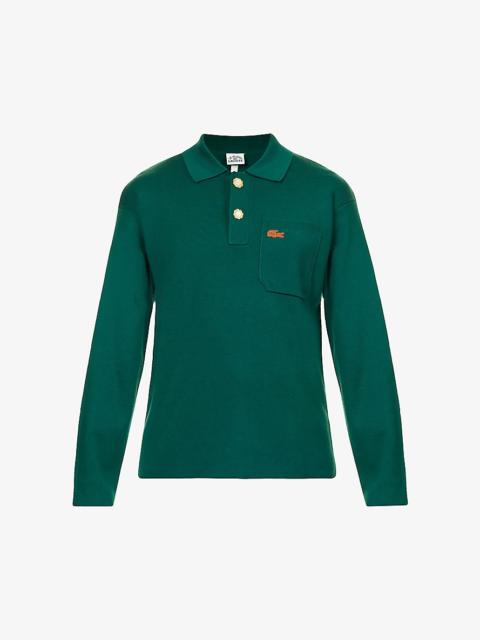 Le FLEUR* x Lacoste brand-appliqué regular-fit wool knitted polo shirt