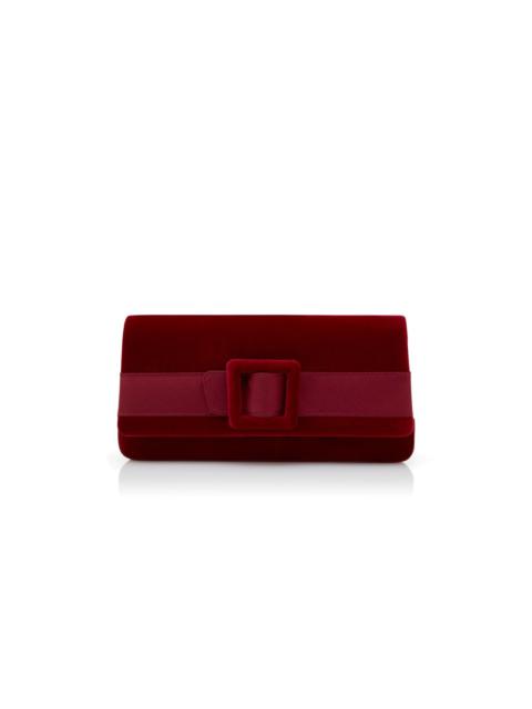 Manolo Blahnik Red Velvet Buckle Clutch