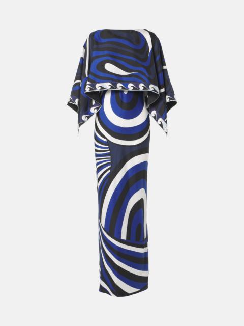 PUCCI Iride silk twill slip dress and cape