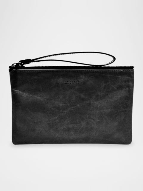 Isabel Marant Mino Zip Leather Wristlet Pouch Bag