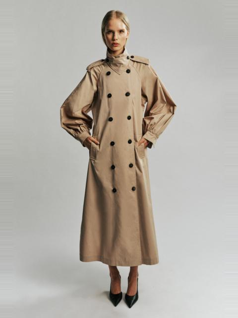 BARDOT Sorelle Longline Trench Coat In Latte