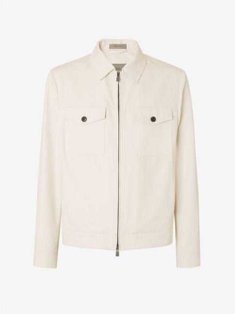 CORNELIANI Beige cotton and cashmere shirt
