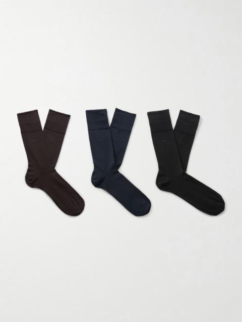 CDLP Pack of Six Cotton-Blend Socks Multi