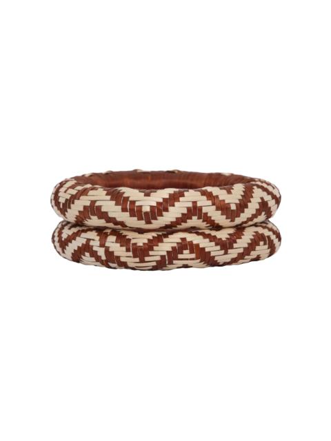 Johanna Ortiz Cosmic Serpent Palm Bangles Set brown