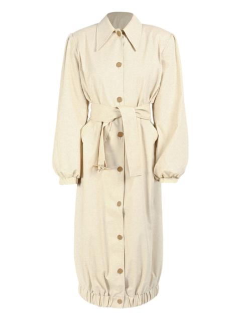 ROWEN ROSE buttonedup belted coat