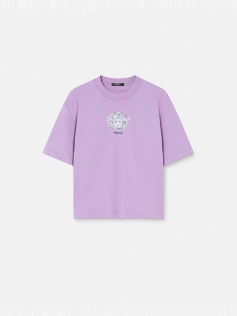 VERSACE Embroidered Painted Medusa T-Shirt