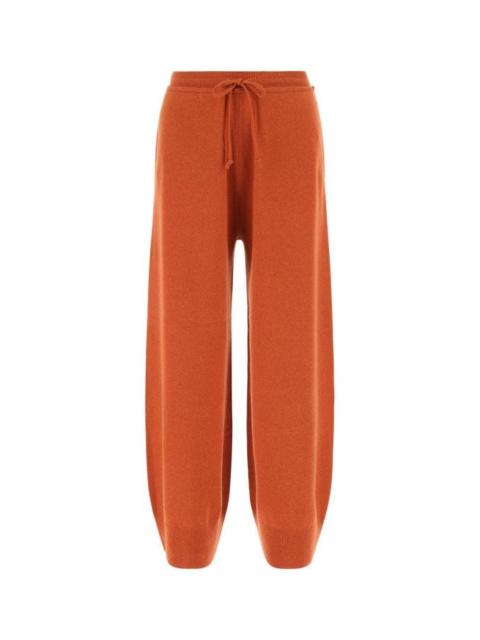 Copper cashmere blend wide-leg pant