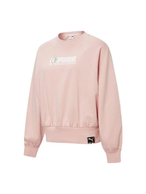 PUMA (WMNS) PUMA Round-neck Printing Sweatshirt Pink/Red 531292-15