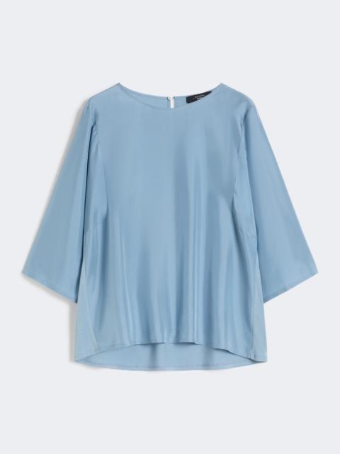 WEEKEND Max Mara Habotai silk and jersey blouse - LIGHT BLUE