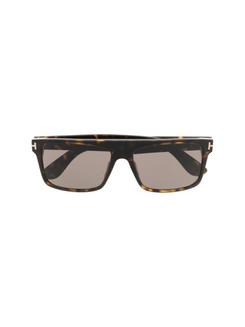 square-frame tortoiseshell sunglasses