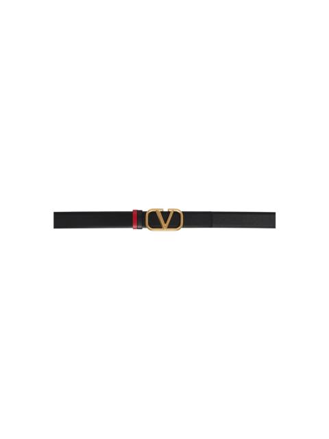 Reversible Black & Red VLogo Signature Belt