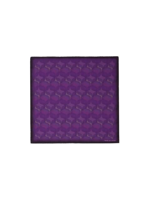 Dries Van Noten Purple Printed Pocket Square