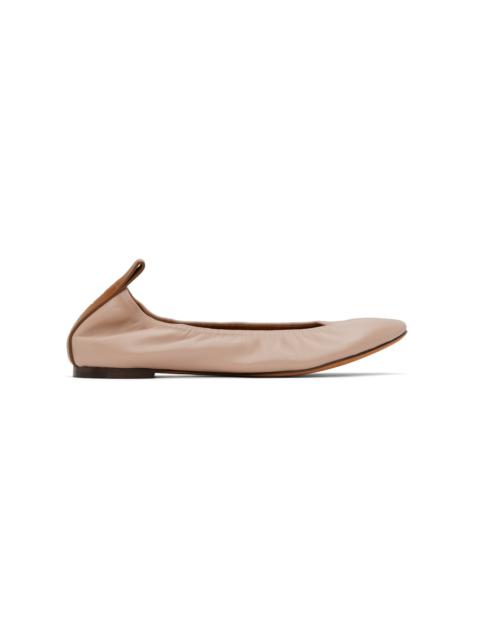 Lanvin Beige 'The Leather' Ballerina Flats