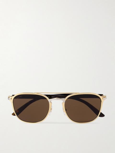 Cartier Aviator-Style Gold- and Palladium-Tone and Tortoiseshell Acetate Sunglasses