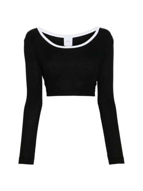 logo-appliquÃ© ribbed crop top