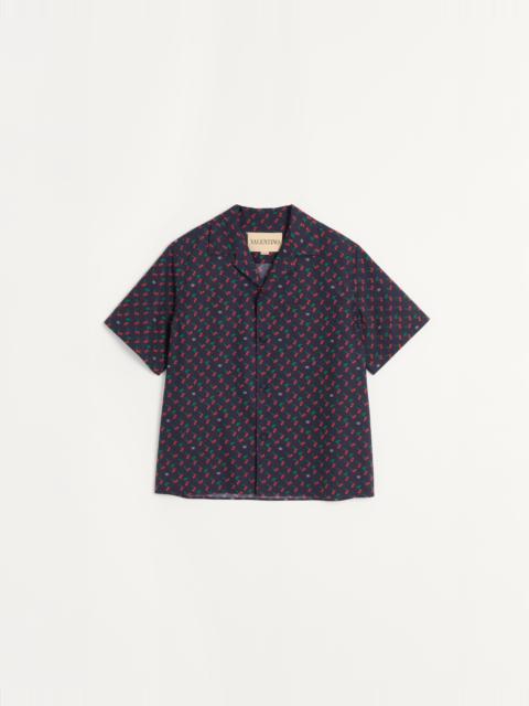 COTTON POPLIN BOWLING SHIRT WITH CHERRYFIC PRINT