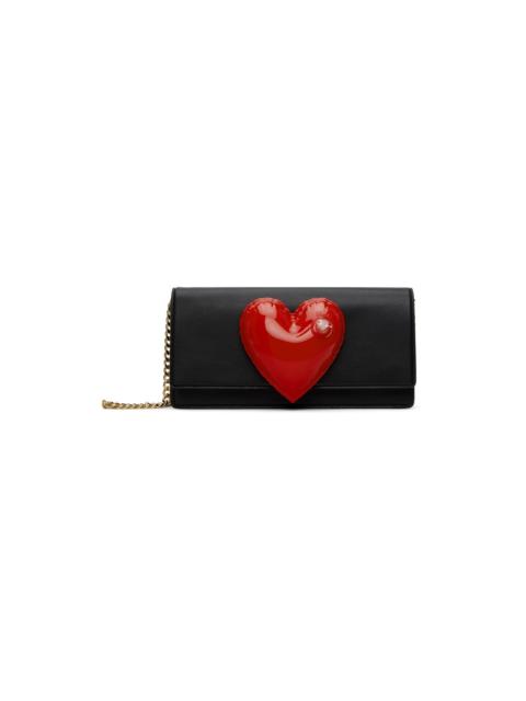Moschino Black Inflatable Heart Clutch