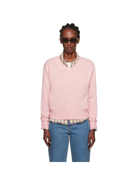 Dunst Pink Cashmere V-Neck Sweater