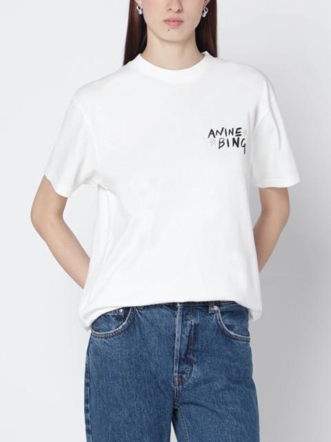 ANINE BING Ivory T-shirt with logo print