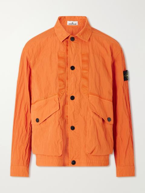 Stone Island Logo-Appliquéd Padded Garment-Dyed Crinkled Warp Rib Nylon-TC Jacket