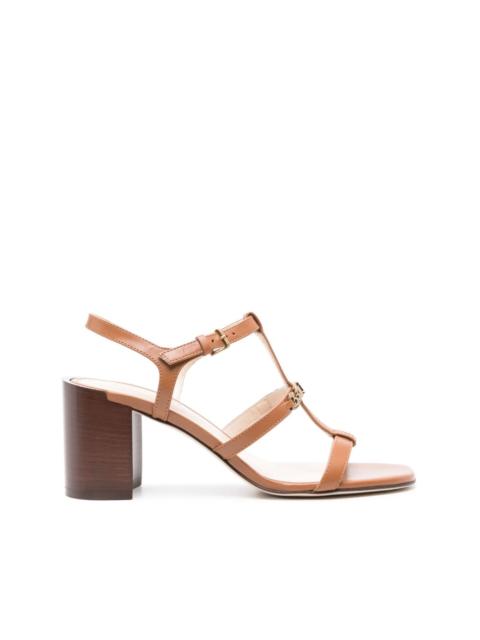 Tod's 75mm logo-plaque leather sandals