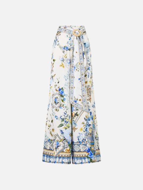 CAMILLA SCARF BELT WIDE LEG PANT DANDELION SKIES